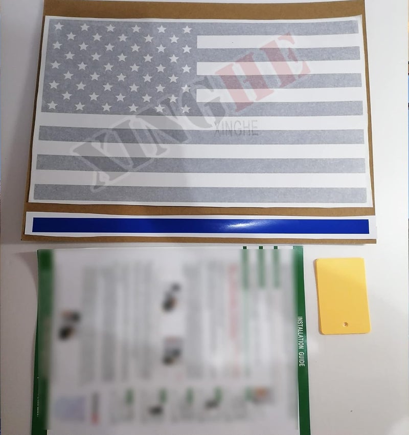 xinghe for Dodge Ram 2009 to 2024, American Flag Decals Stickers for Truck Back Middle Window, Matte Black USA Flag Decal - Image 5
